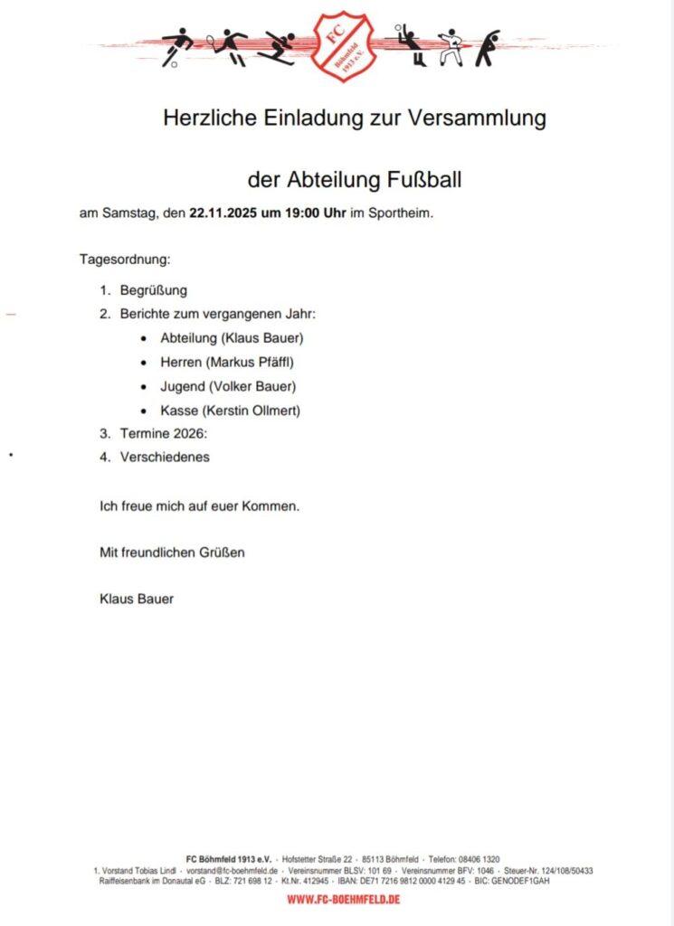 Fußball Versammlung