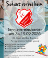 Tennisvereinsturnier am 19.09.26, ab 9 Uhr
